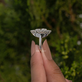 Double Halo Old Mine Cushion Moissanite Ring