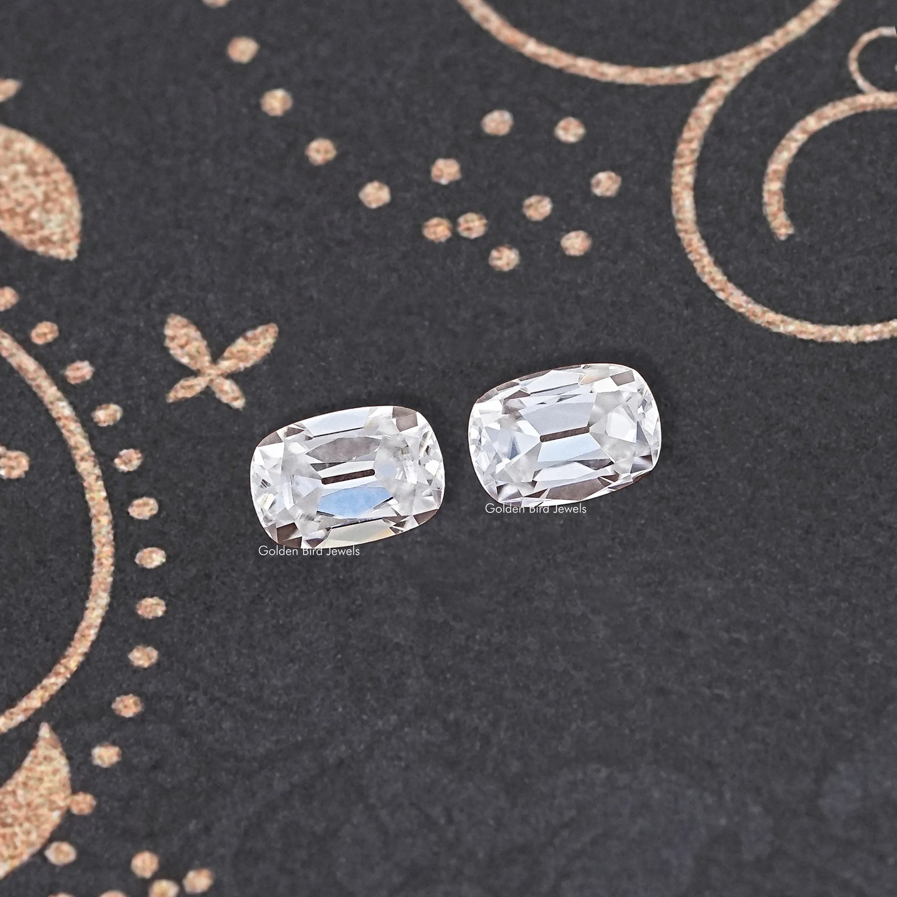 Colorless Old Mine Cushion Moissanite Loose Pair