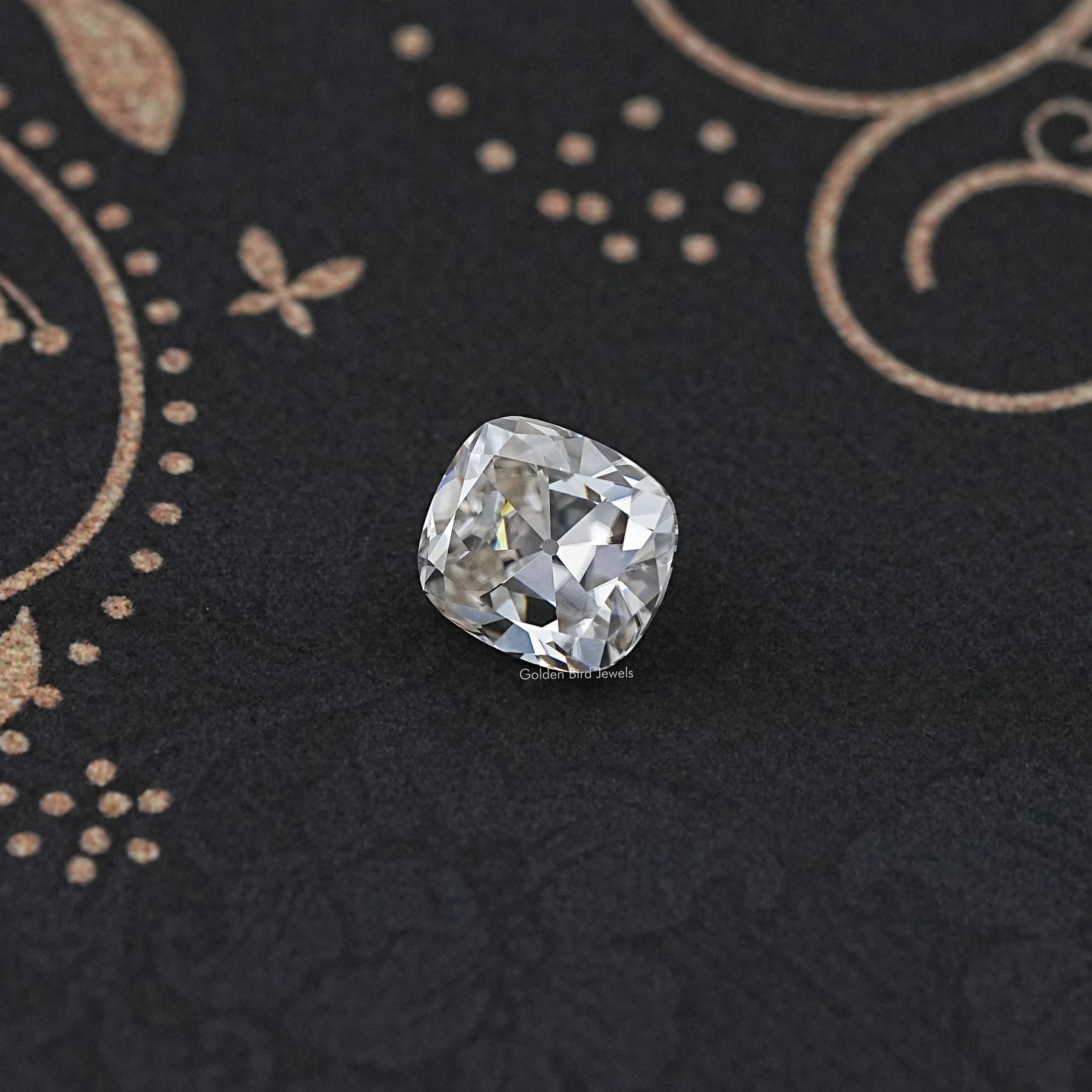 Off White Old Mine Cushion Cut Loose Moissanite
