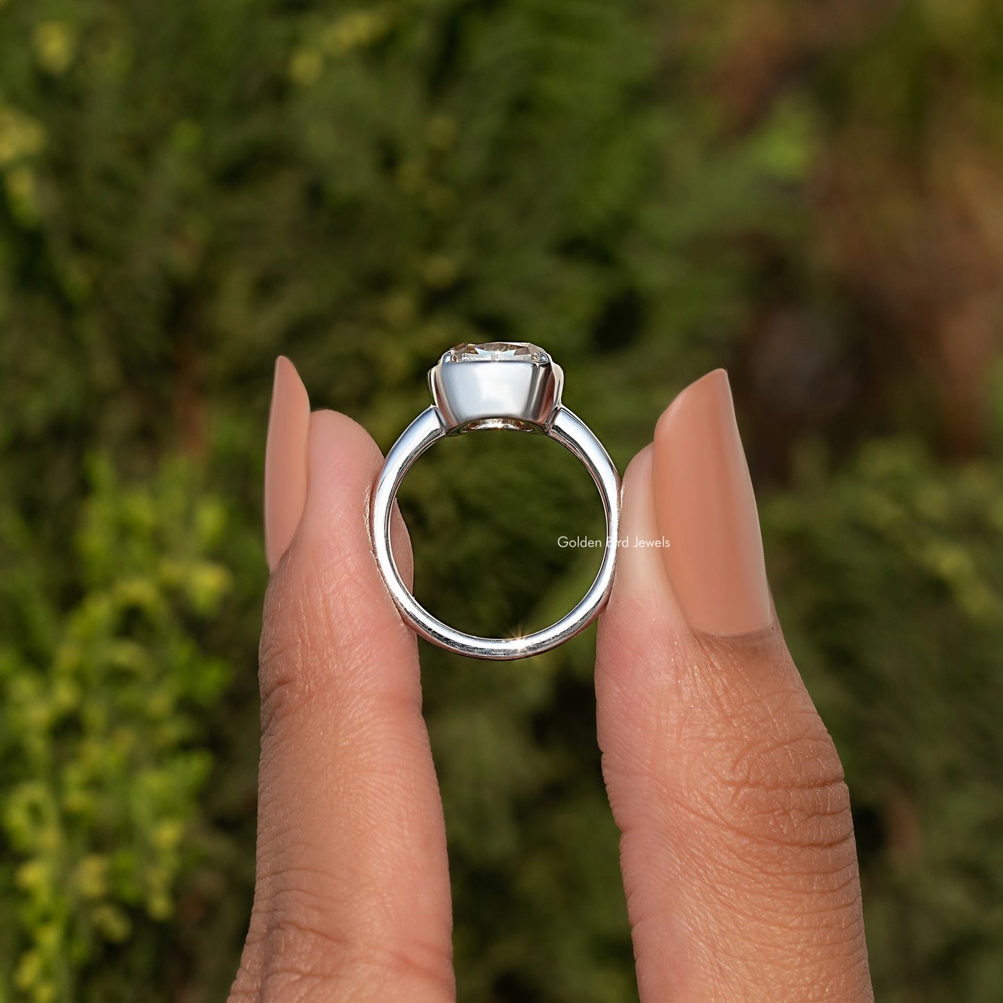 Old Mine Cushion Moissanite Solitaire Ring
