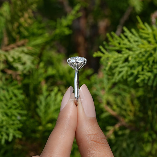 East West Set Old Mine Cushion Moissanite Ring