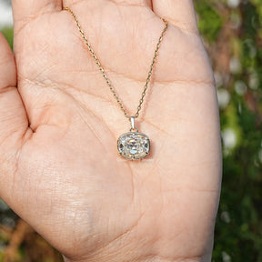 Old Mine Cushion Moissanite Solitaire Pendant