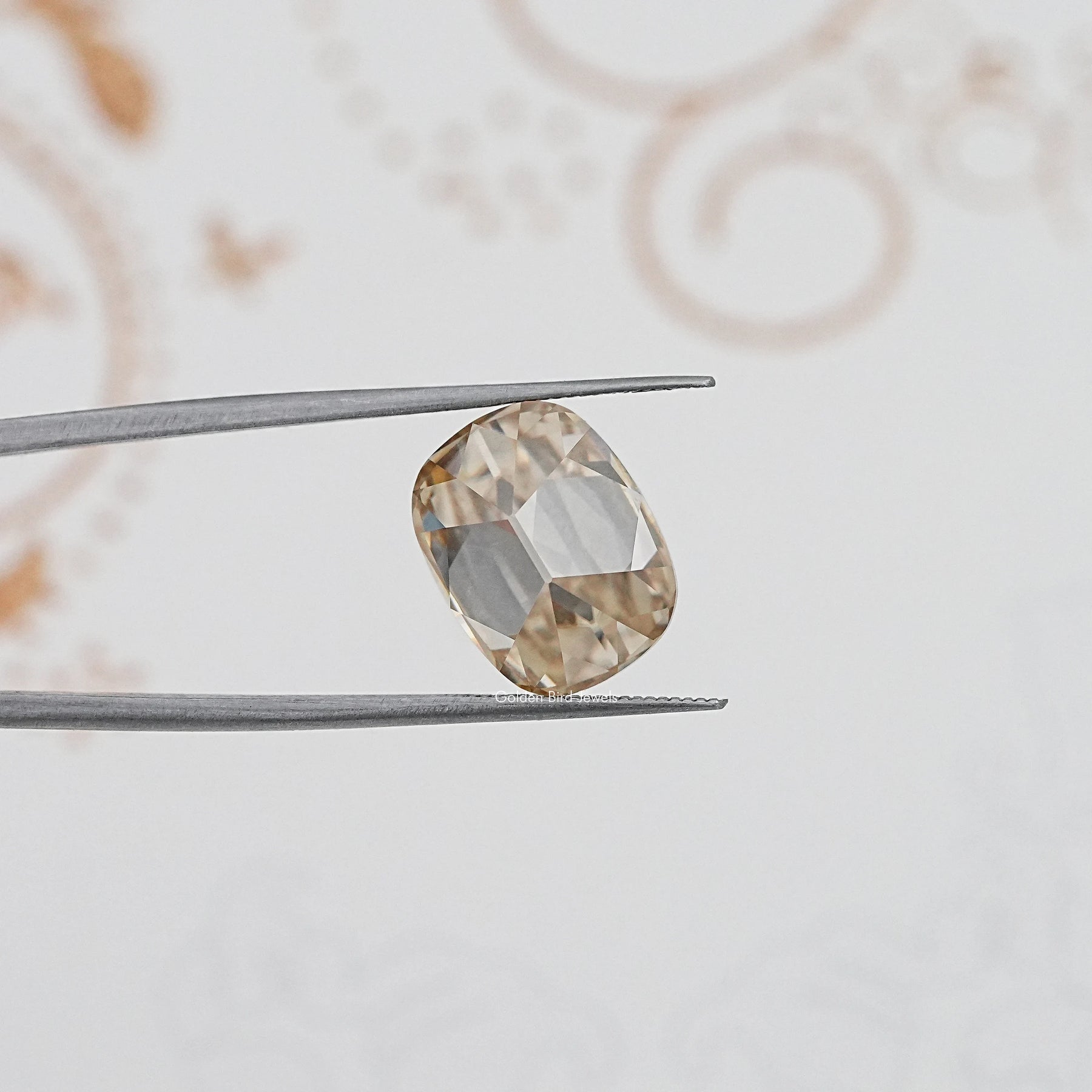 Detailed View Of Old Mine Cushion Cut Loose Moissanite Stone