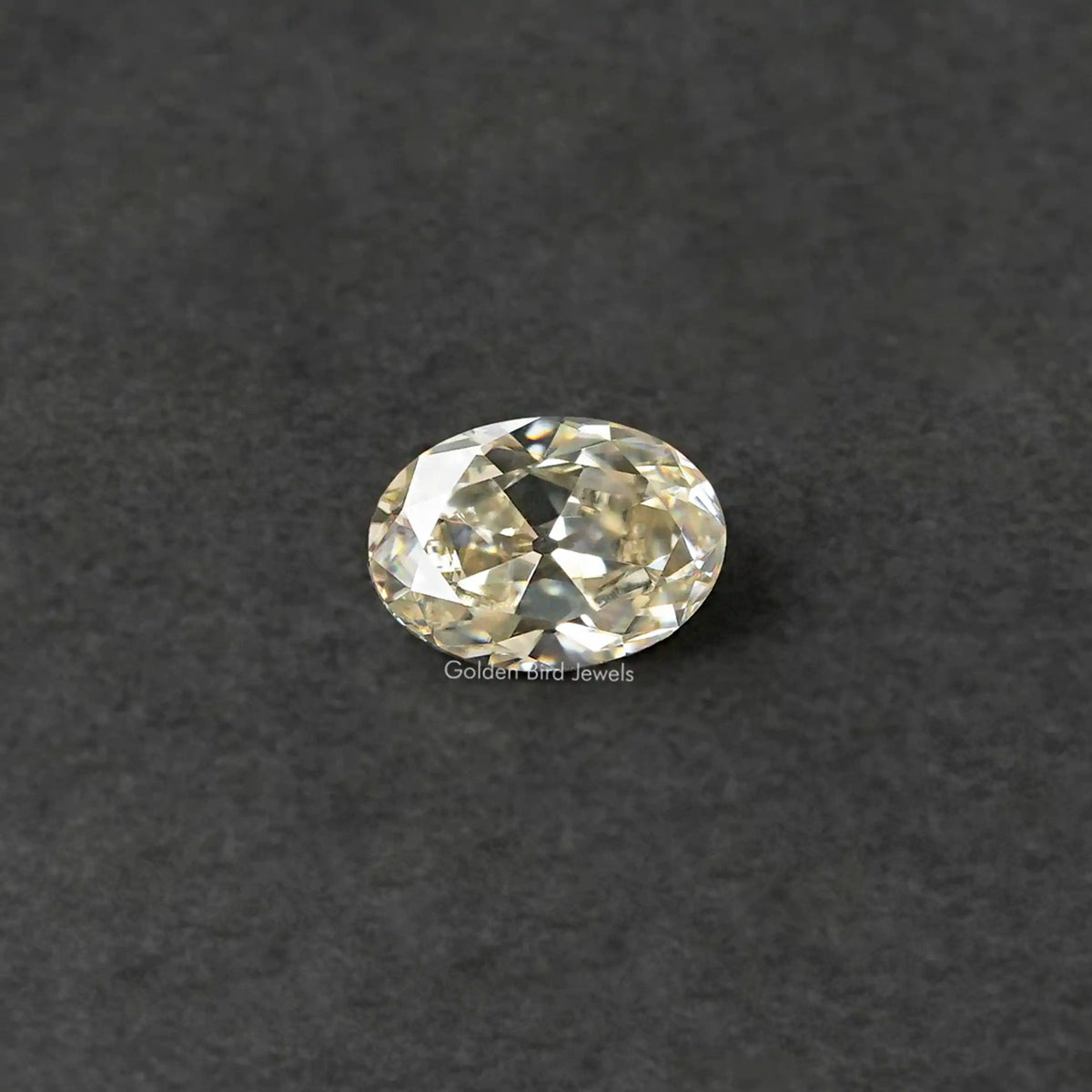 [Front view of old mine oval loose moissanite]-[Golden Bird Jewels]