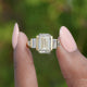 Old Mine Emerald Moissanite Five Stone Ring
