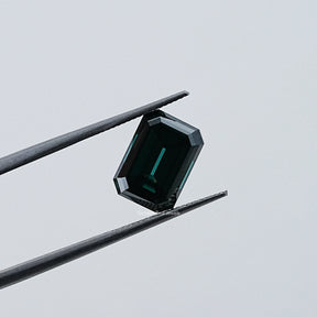 Dark Green Old Mine Emerald Cut Loose Moissanite