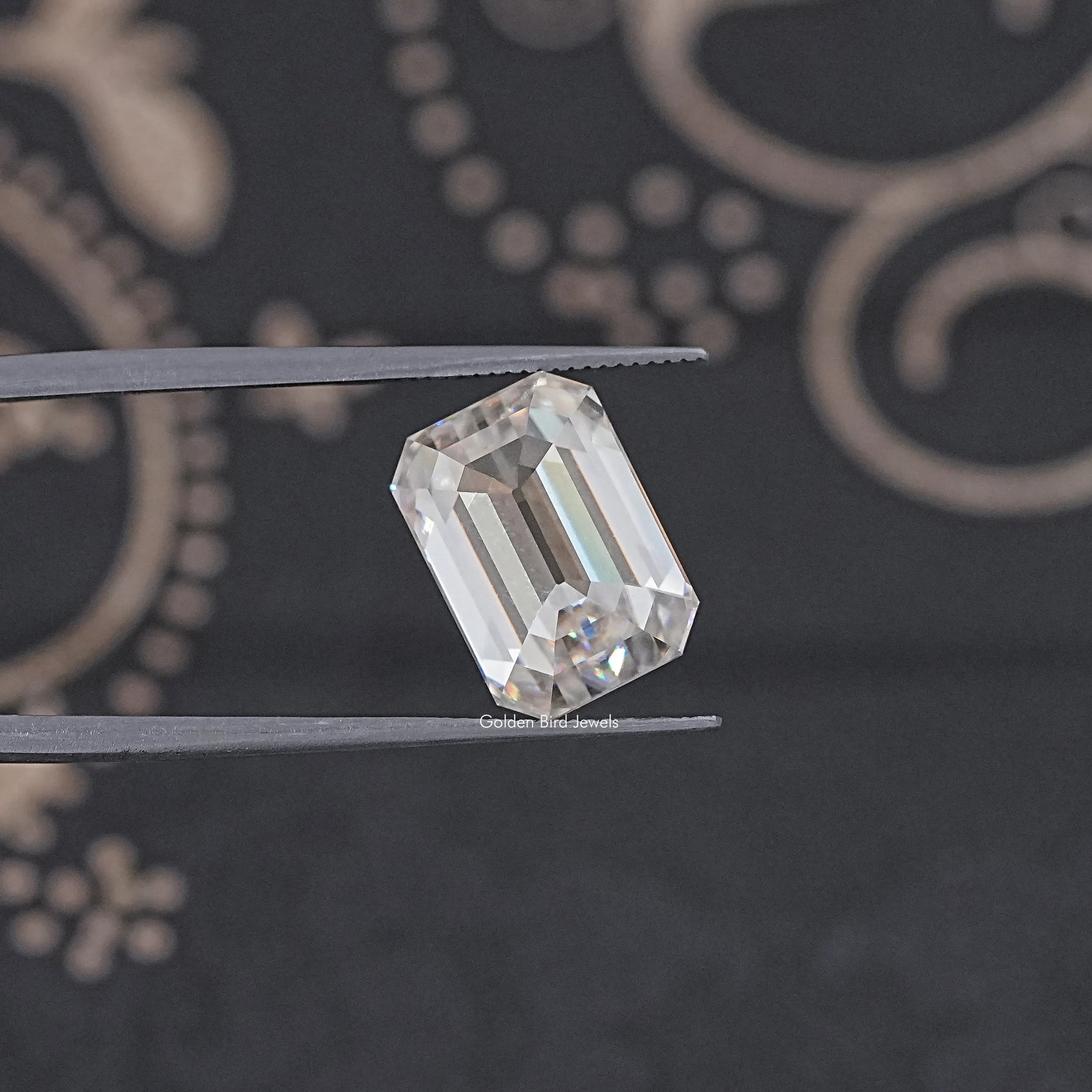 Near Colorless Old Mine Emerald Loose Moissanite