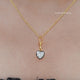 In neck View Of Old Mine Heart Shaped Moissanite Solitaire Pendant
