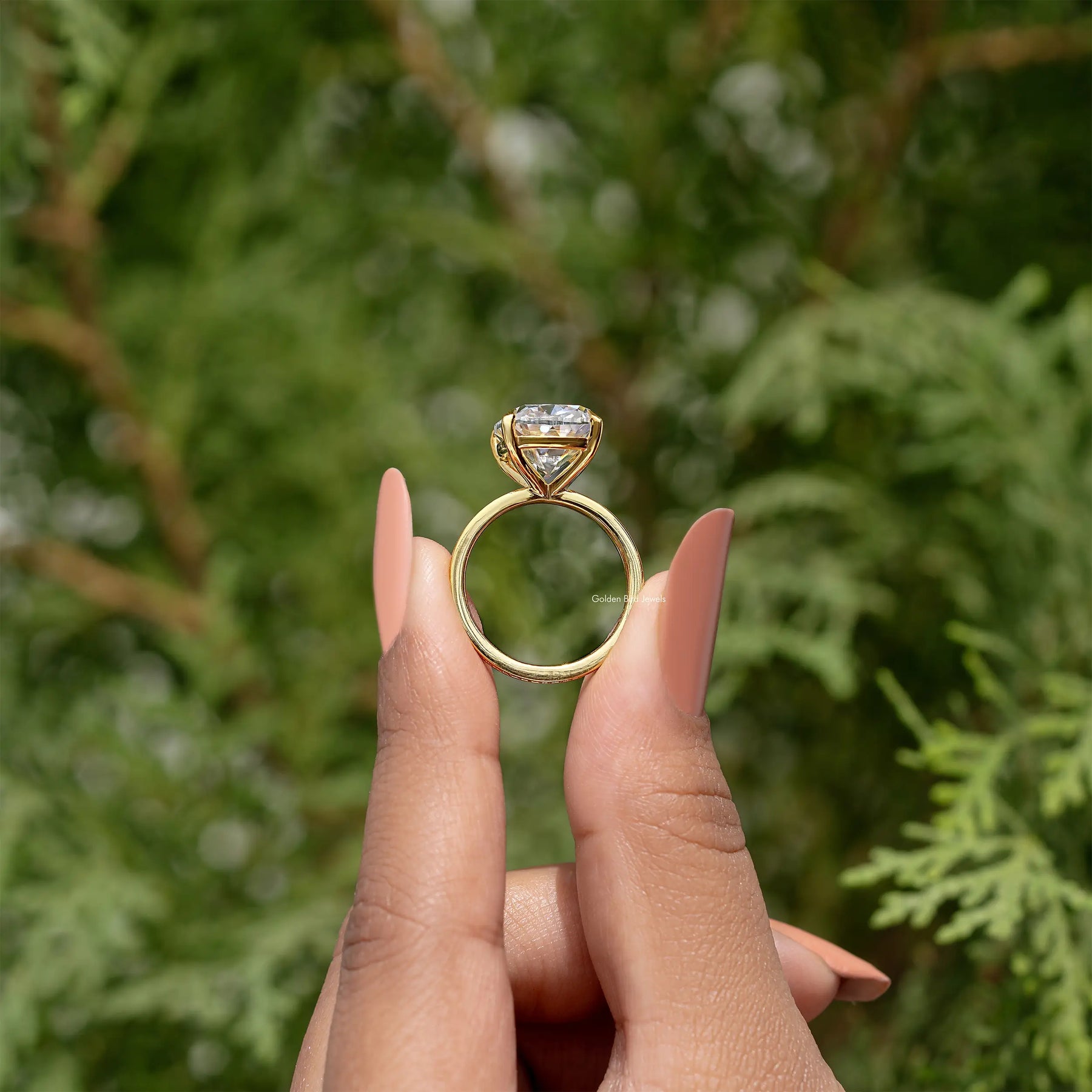 Old Mine Long Cushion Cut Accent Stone Engagement Ring
