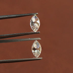 [Colorless Old Mine Marquise Cut Stone]-[Golden Bird Jewels]