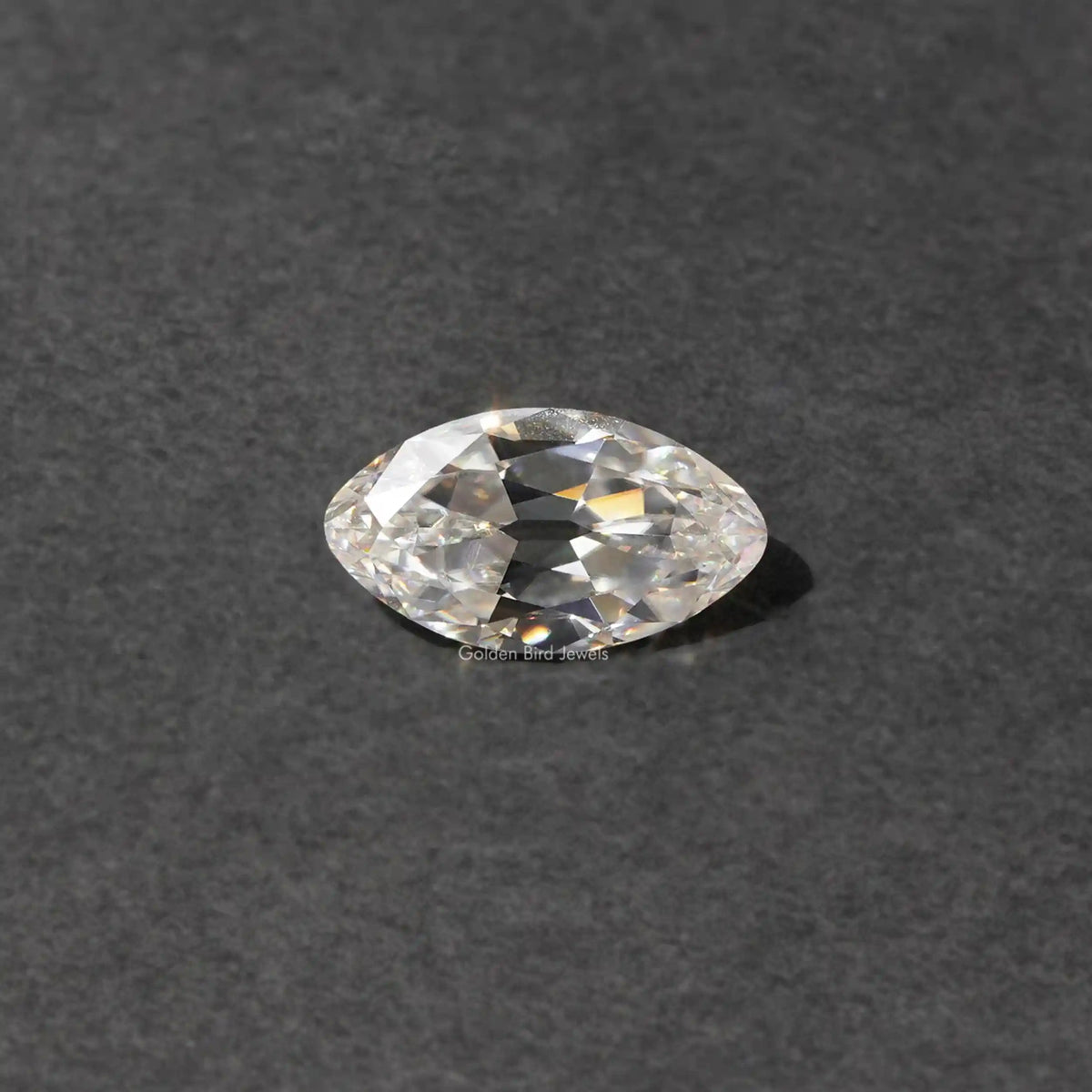 [Front view of old mine moval cut loose moissanite]-[Golden Bird Jewels]
