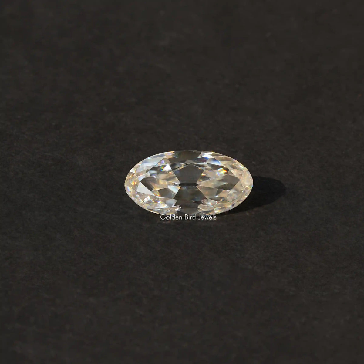 [Front view of old mine moval cut moissanite lose stone]-[Golden Bird Jewels]
