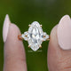 Old Mine Moval Moissanite Accent Set Ring
