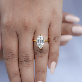 Moissanite Old Mine Moval Cut Solitaire Ring