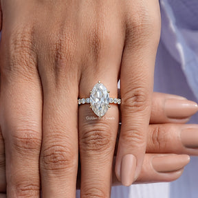 Moissanite Old Mine Moval Accent Stone Ring