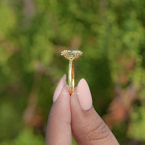 Old Mine Moval Moissanite Solitaire Ring