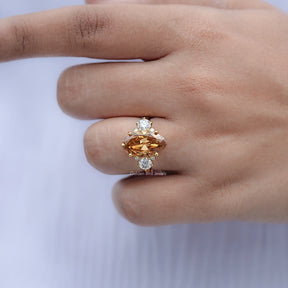 Moissanite Old Mine Moval Engagement Ring