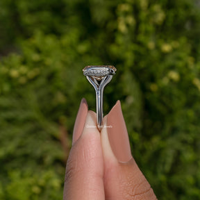 Old Mine Oval Cut Half Bezel Engagement Ring