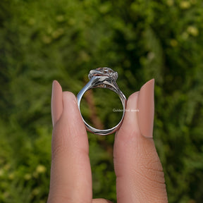 Old Mine Oval Cut Half Bezel Engagement Ring