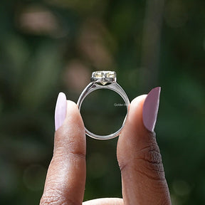 Old Mine Oval Cut Moissanite Solitaire Ring