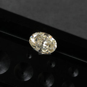 Close view of  Old Mine Oval Cut Loose Moissanite