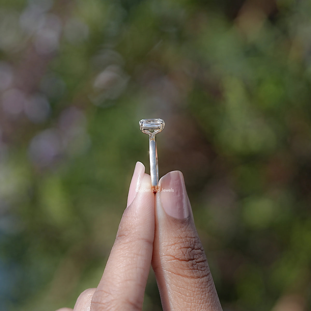 Old Mine Pear and Criss Cut Moissanite Toi Et Moi Ring