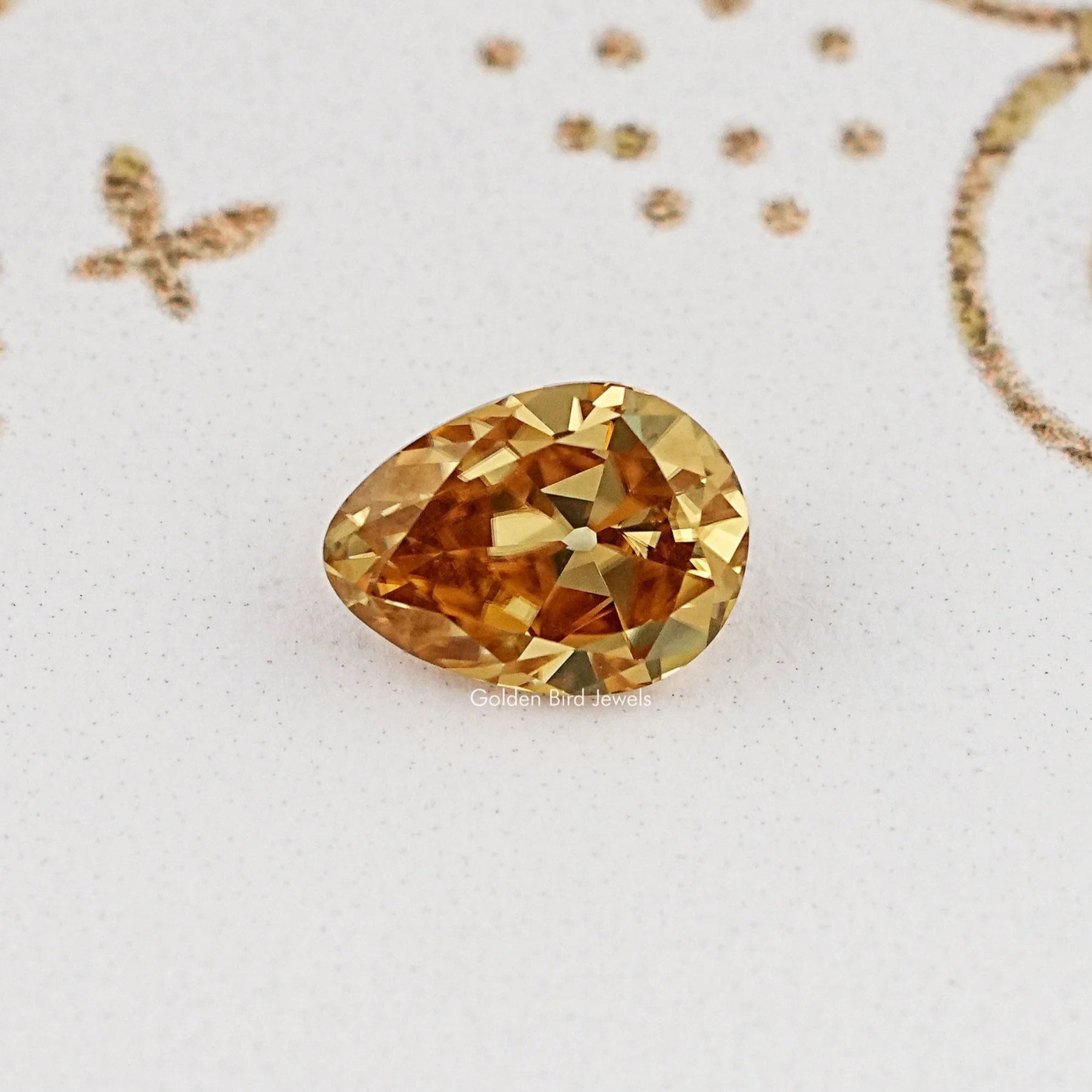 Champagne Old Mine Pear Cut Loose Moissanite