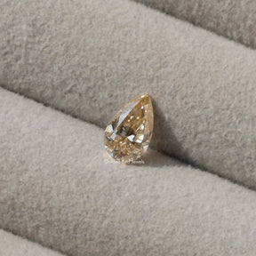 [Front view of old mine pear cut loose stone]-[Golden Bird Jewels]
