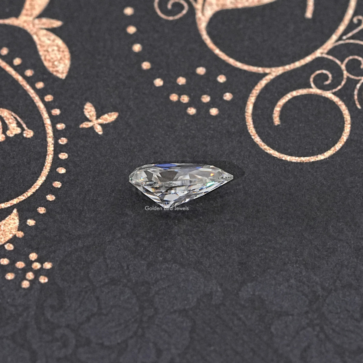 Side View Of Old Mine Pear Cut Loose Moissanite Stone