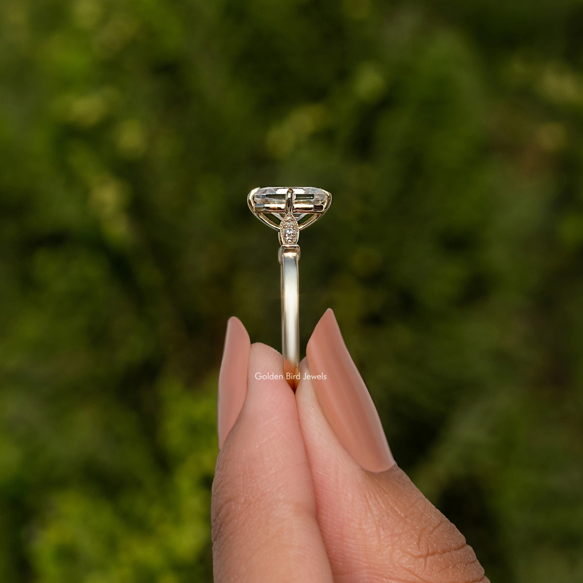 Moissanite Old Mine Radiant Engagement Ring