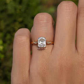 Moissanite Old Mine Radiant Engagement Ring