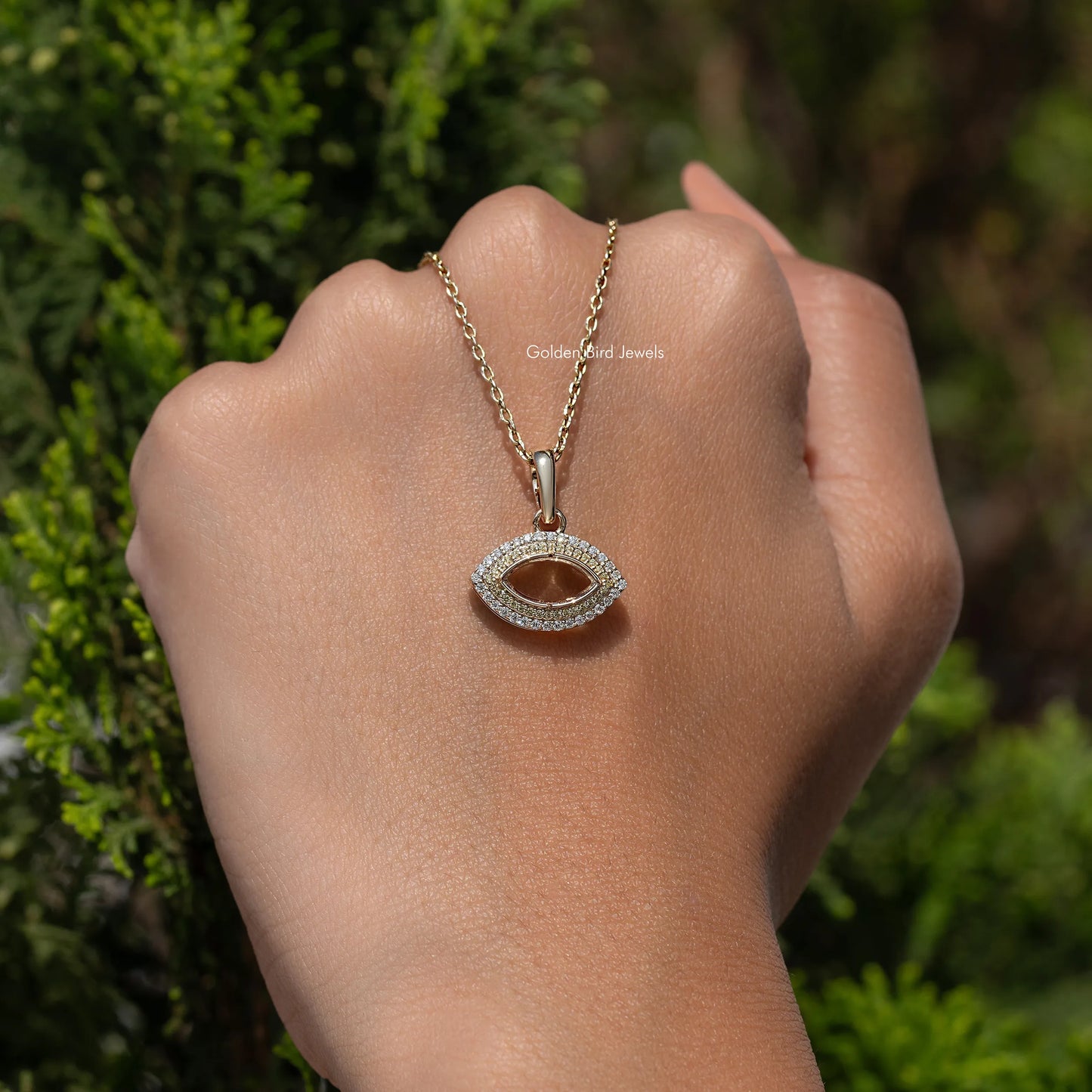 Moissanite Open Marquise Cut Pendant