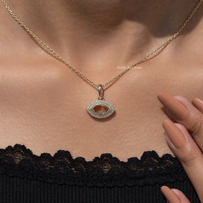 Detailed view of moissanite Pear shape pendant