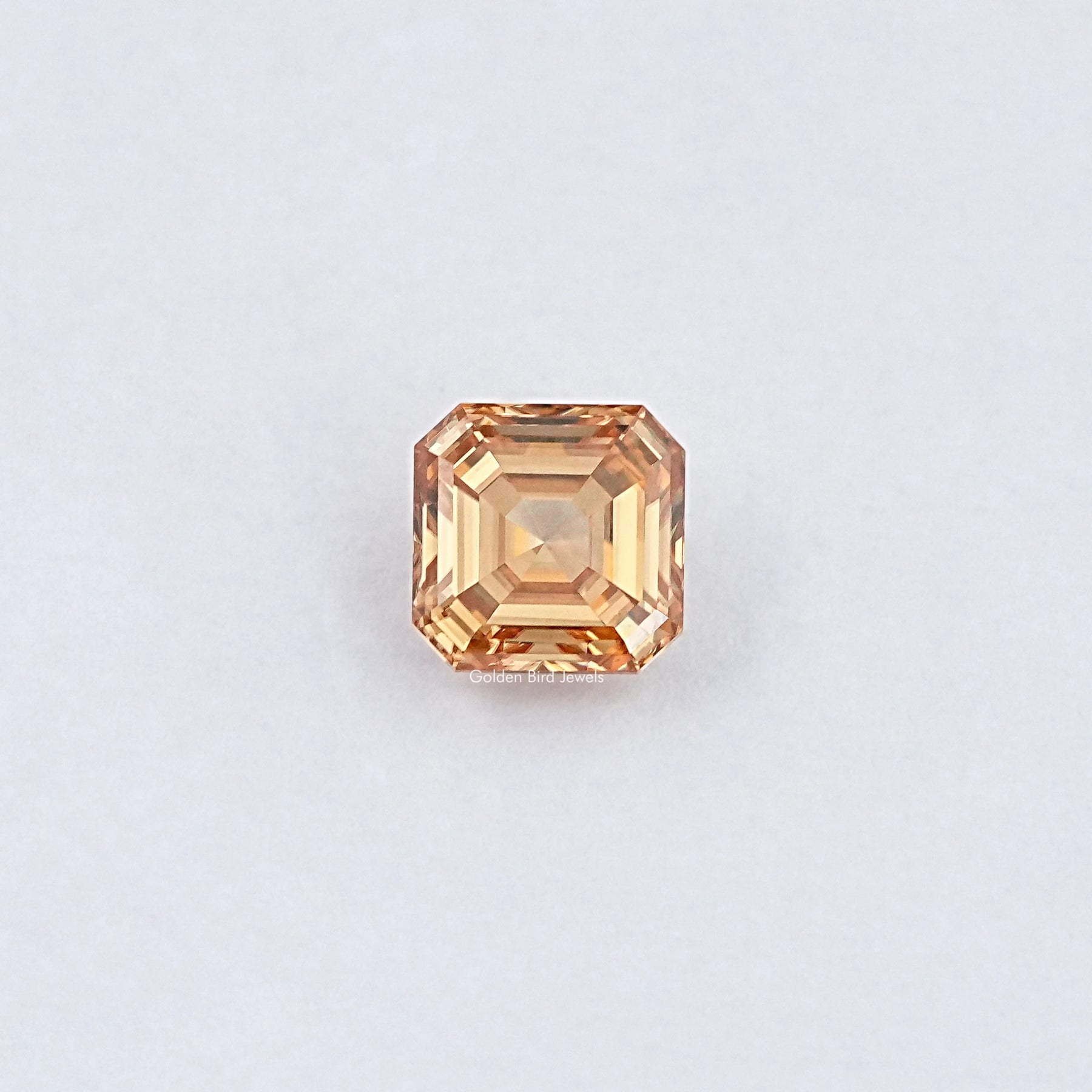 View of Orange Moissanite loose stone 