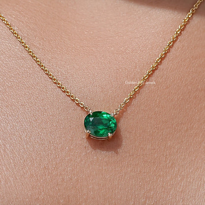Oval Cut Lab Grown Diamond Solitaire Pendant