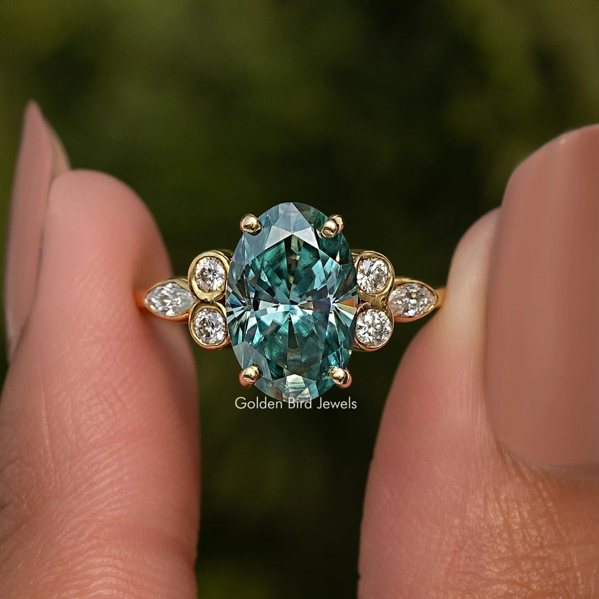 Oval And Marquise Cut Moissanite Proposal Ring