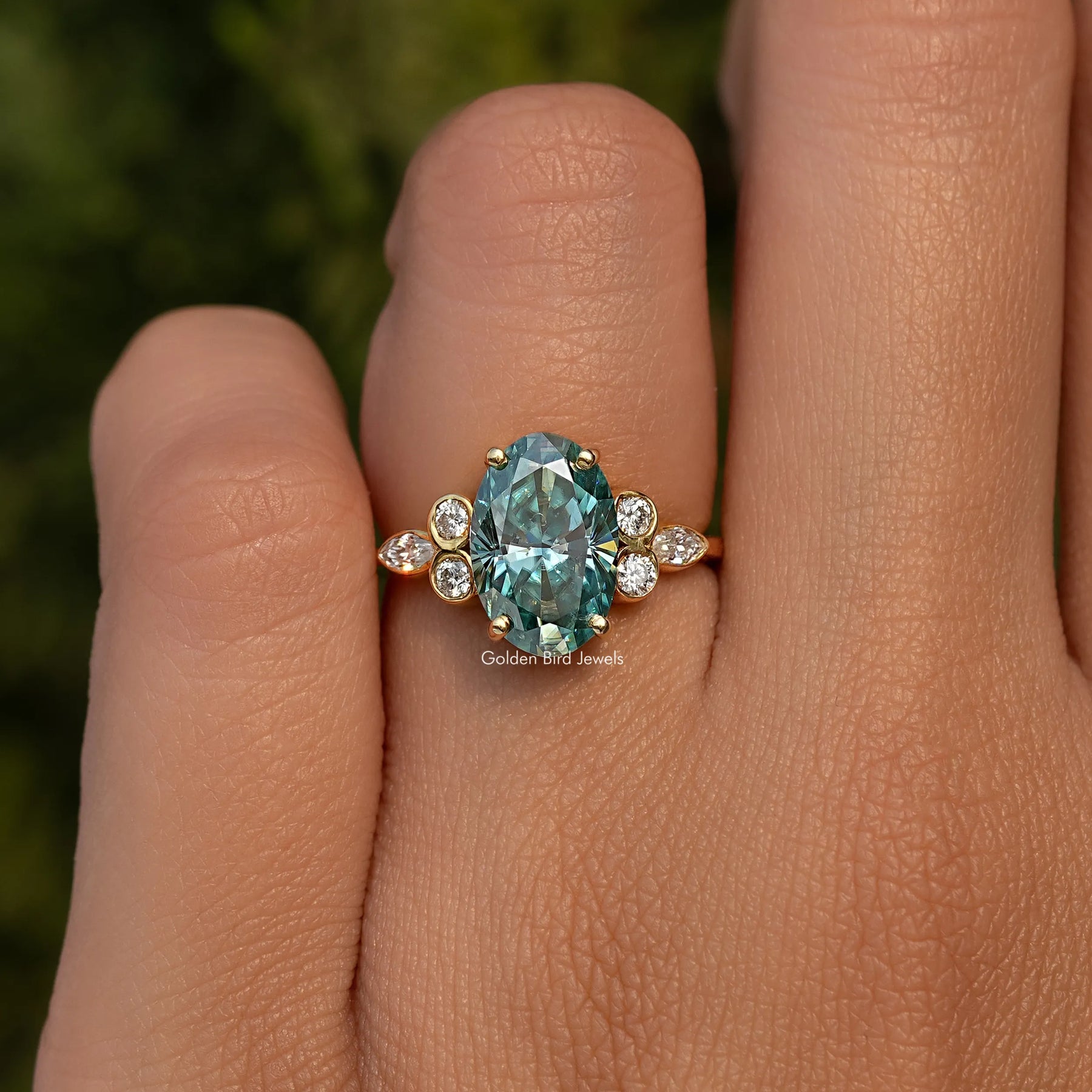 Oval And Marquise Cut Moissanite Proposal Ring