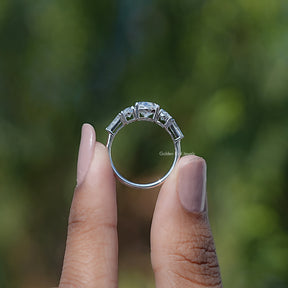Oval And Tapered Baguette Diamond Five Stone Ring