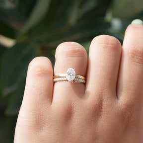 Oval Cut Moissanite Bridal Ring Set