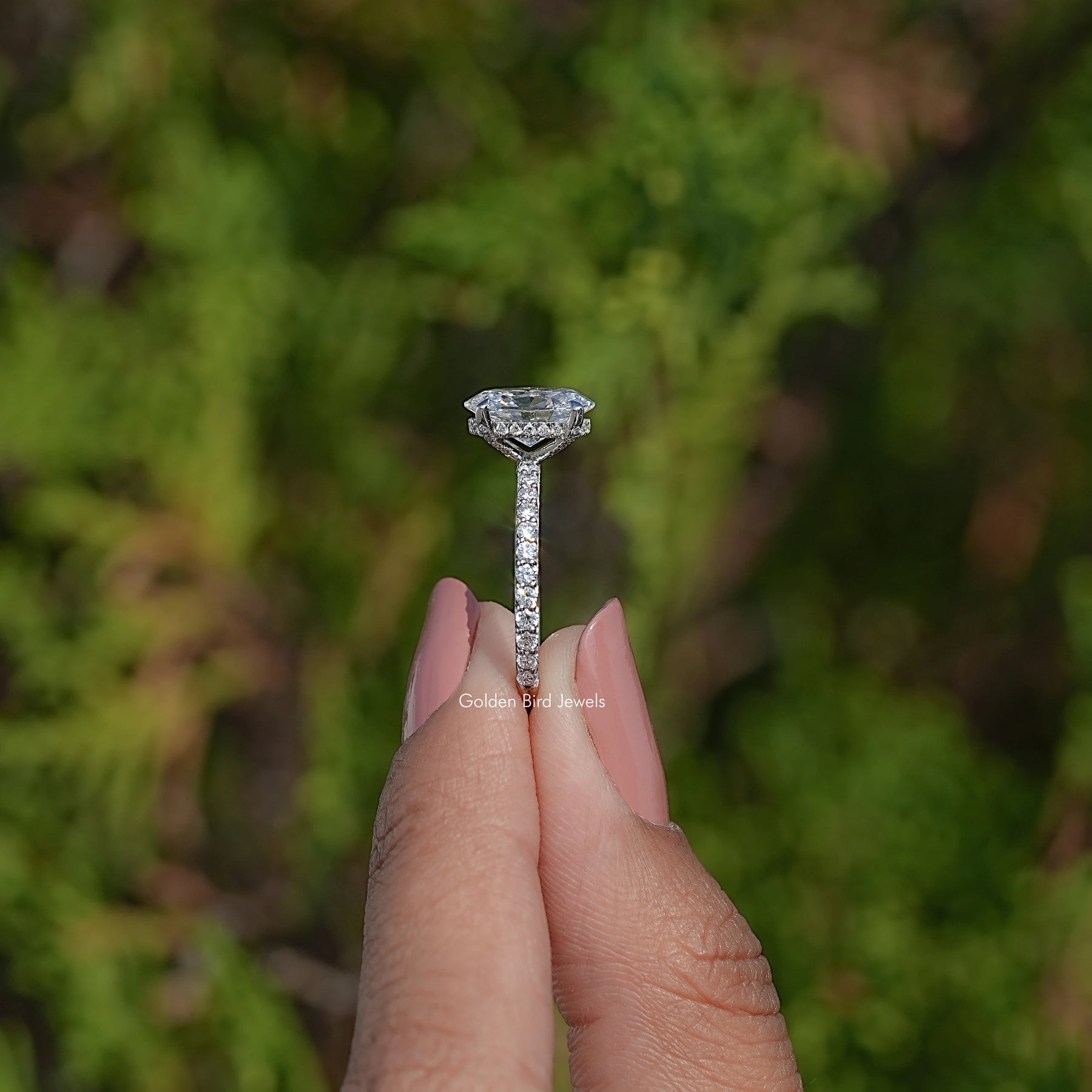 Oval Cut Lab Diamond Engagement Ring