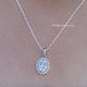 Oval Lab Diamond Halo Pendant
