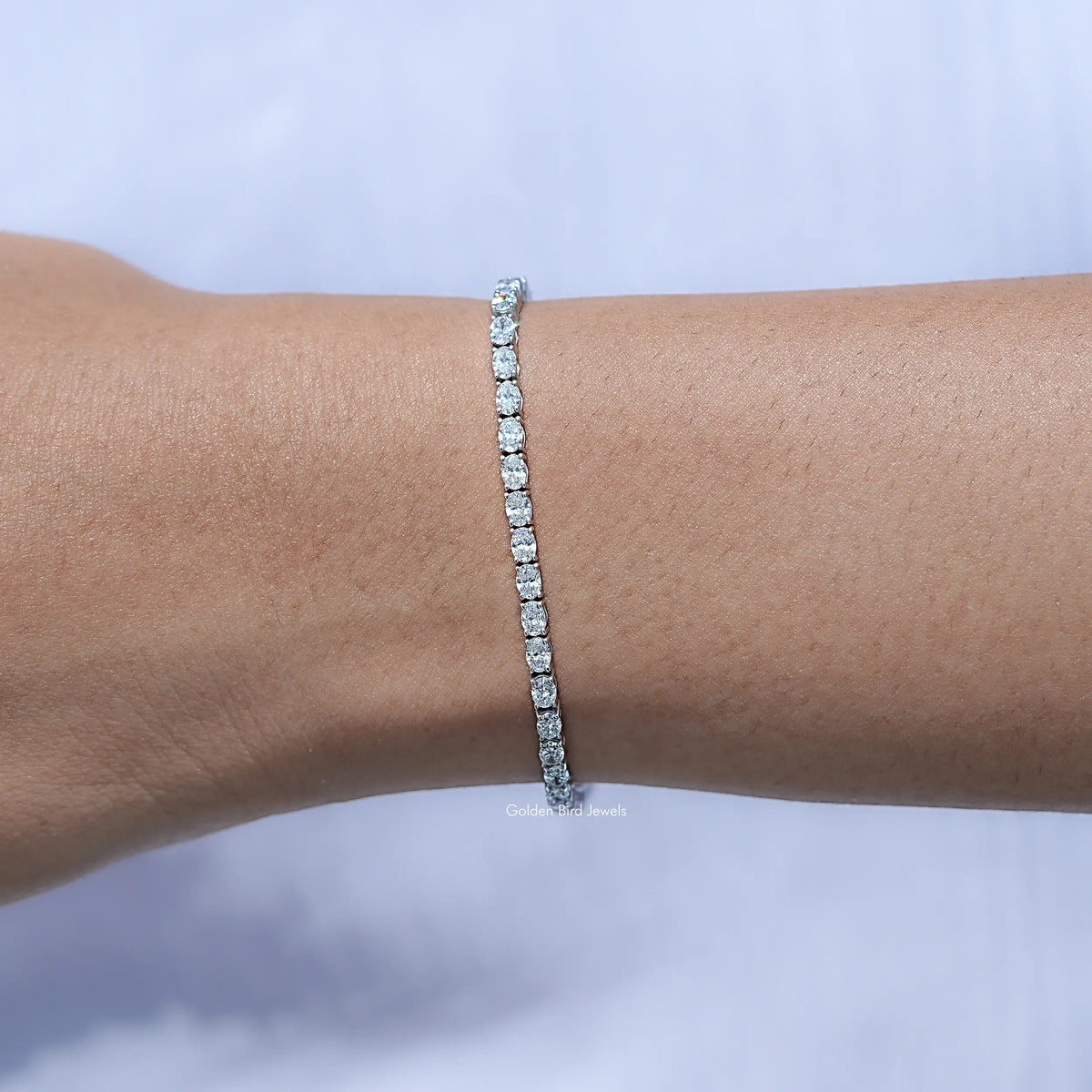 Oval Cut Lab Diamond Tennis Bracelet