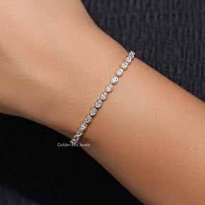 East West Oval Cut Lab Diamond Tennis Bracelet