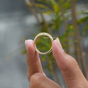 [In two finger moissanite oval cut men's ring set in bezel setting]