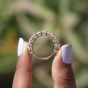 Oval Cut Moissanite 3/4 Eternity Bridal Band