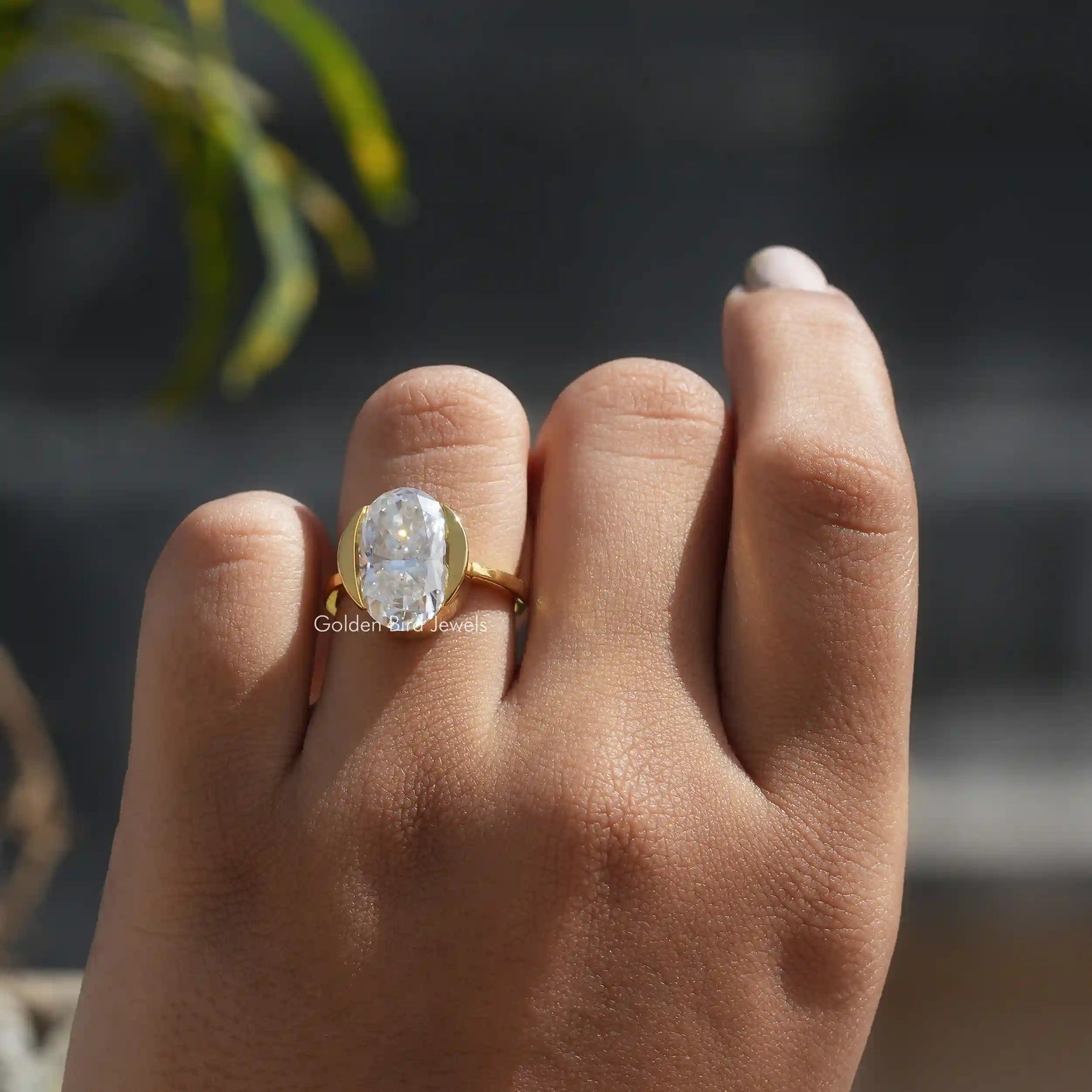 Bezel oval ring on sale