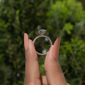 Oval Shape Lab Diamond Solitaire Engagement Ring