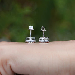 Bezel Set Oval Lab Diamond Stud Earrings