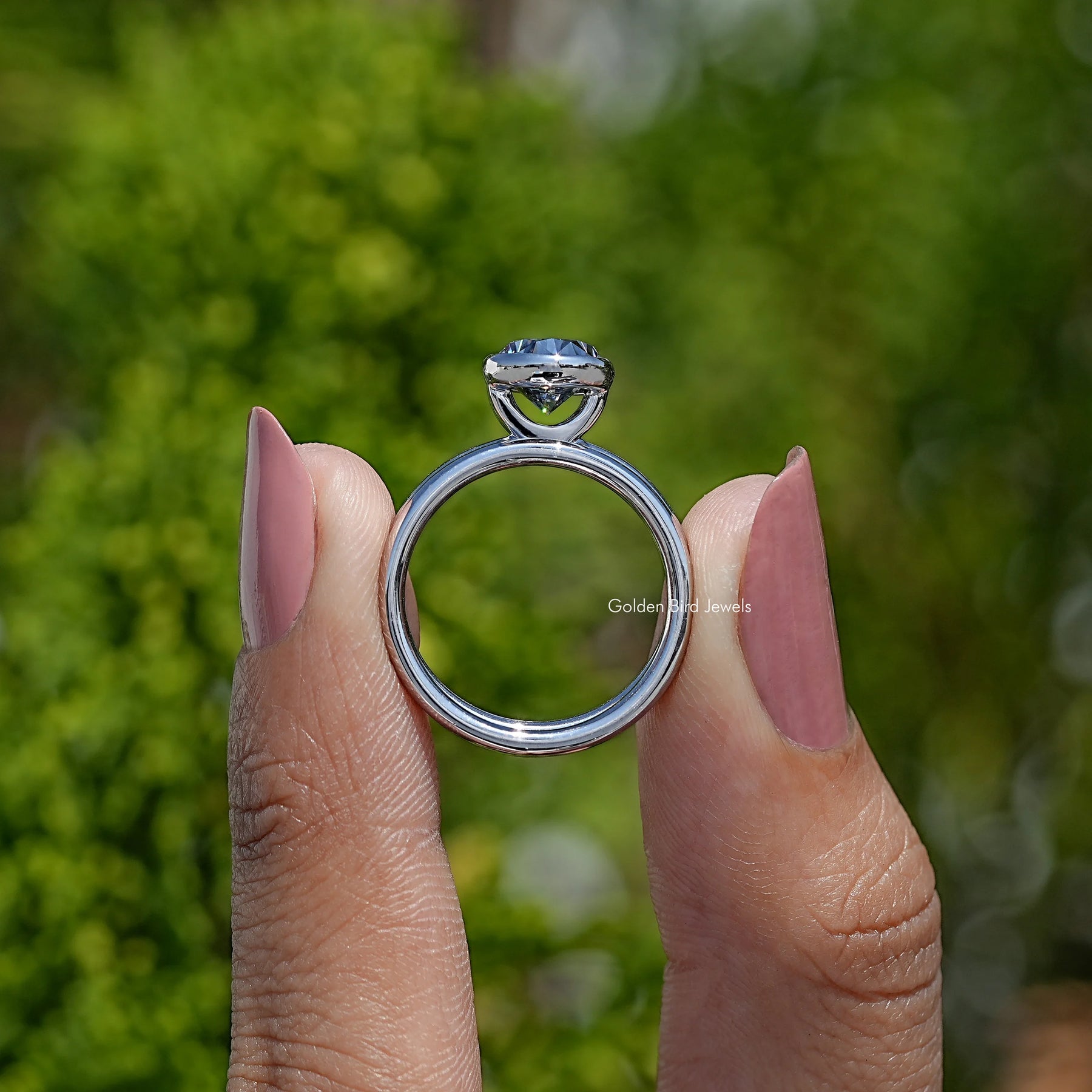 Back View Ring Oval Shaped Bridal Ring Set