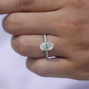 Profile View of A Solitaire Oval Cut Lab Diamond Ring